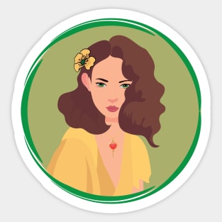 Yellow Woman Sticker